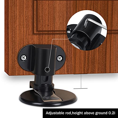 Magnetic Door Stop，Adjustable Door Stop，Invisible Magnetic Door Stop，with 2sets Adhesive No Drilling,for Heavy Duty Home Office Door (Black 2)