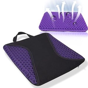 car-grand gel seat cushion for long sitting soft and breathable, honeycomb gel cushion for car or wheelchair reduce sweat gel chair cushion for hip pain gel seat cushion for office chair (purple)