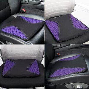 CAR-GRAND Gel Seat Cushion for Long Sitting Soft and Breathable, Honeycomb Gel Cushion for Car Or Wheelchair Reduce Sweat Gel Chair Cushion for Hip Pain Gel Seat Cushion for Office Chair (Purple)