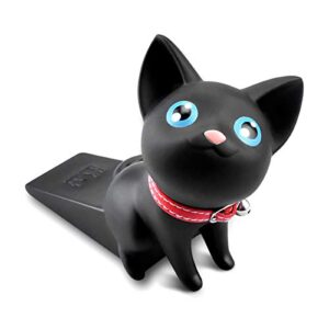 door stopper decorative cute cat door stopper non-slip non-scratching works on all floor surfaces creative door stopper pack (black)