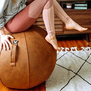 Vivora Luno Exercise Ball Chair, Lacewood Cover, Leatherette, Standard Size (22 to 24 inches), for Home Offices, Balance Training, Yoga Ball