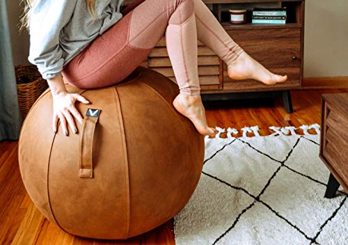 Vivora Luno Exercise Ball Chair, Lacewood Cover, Leatherette, Standard Size (22 to 24 inches), for Home Offices, Balance Training, Yoga Ball