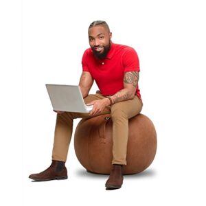 Vivora Luno Exercise Ball Chair, Lacewood Cover, Leatherette, Standard Size (22 to 24 inches), for Home Offices, Balance Training, Yoga Ball