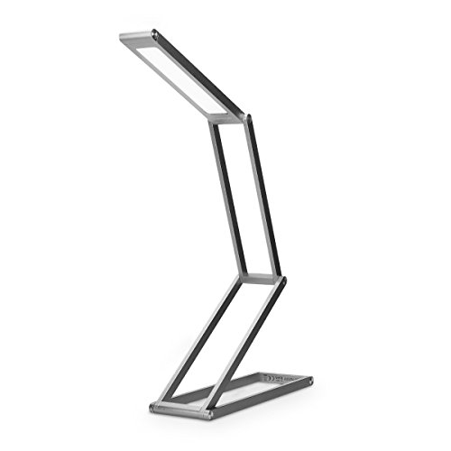 kwmobile Foldable LED Desk Lamp - Folding Portable USB Table Light with 3 Brightness Settings - for Home, Reading, Studying, Work, Travel - Anthracite