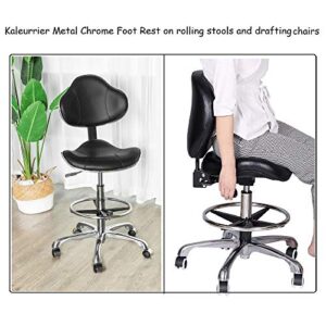 Kaleurrier Metal Chrome Foot Rest Foot Ring for Studio Drafting Chair Office Stool Salon Stool,16 inches Diameter