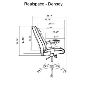 Realspace® Densey Bonded Leather Mid-Back Manager's Chair, Black/Silver