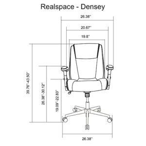 Realspace® Densey Bonded Leather Mid-Back Manager's Chair, Black/Silver