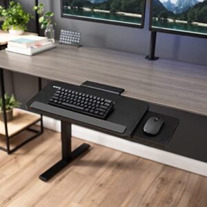 VIVO Extra Large Adjustable Computer Keyboard Tray with Slide-Out Mouse Platform, Ergonomic Under Table Tilting Desk Mount Shelf with Padding, Black, MOUNT-KB07B