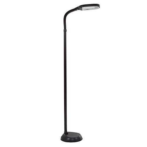 Lavish Home 72-6890 (Black) Floor Full Spectrum Natural Sunlight Lamp with Bendable Neck-Reading, Craft, Studying, and Esthetician Light