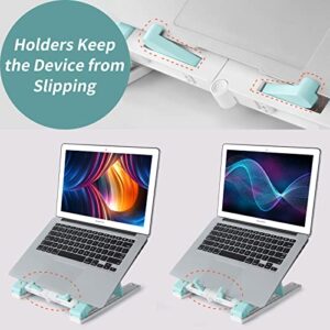 OImaster Laptop Stand Phone Stand Set for Desk, Ergonomic Computer Stand Laptop Riser, Phone and Tablet Stand for Desk, Portable Laptop Elevator Holder Compatible with MacBook, Laptop,Tablet(10-17’’)