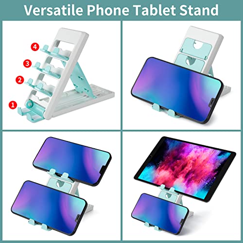 OImaster Laptop Stand Phone Stand Set for Desk, Ergonomic Computer Stand Laptop Riser, Phone and Tablet Stand for Desk, Portable Laptop Elevator Holder Compatible with MacBook, Laptop,Tablet(10-17’’)