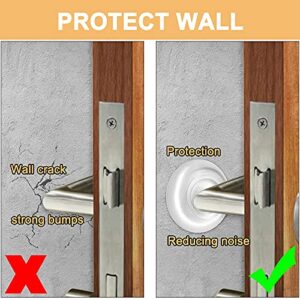Door Stopper Wall Protector, Adhesive Bumper Protector, Reusable Rubber Door Stops from Door Knobs, Shock Absorbent Wall Shield for Door Handle (Clear-9 Pcs)