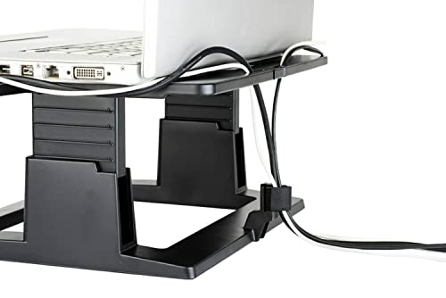 3M Adjustable Laptop Stand, Raise Screen Height to Reduce Neck Strain, 3" Height Adjustment, Large Platform for Docking Station, Non-Skid Base Keeps Laptop Secure, Cable Management, Black (LX500)