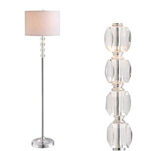 jonathan y jyl2028a aubrey 59.5″ crystal/metal led floor lamp contemporary,glam,transitional for bedrooms, living room, office, reading, clear/chrome
