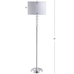 JONATHAN Y JYL2028A Aubrey 59.5" Crystal/Metal LED Floor Lamp Contemporary,Glam,Transitional for Bedrooms, Living Room, Office, Reading, Clear/Chrome