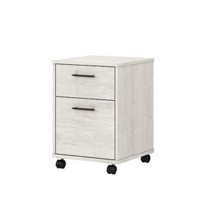 bush furniture key west 2 drawer mobile file cabinet, linen white oak