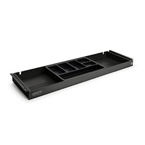 uprite ergo under desk long fit pen & pencil drawer & slim organizer for height adjustable desks (black, 33 x 9.5)
