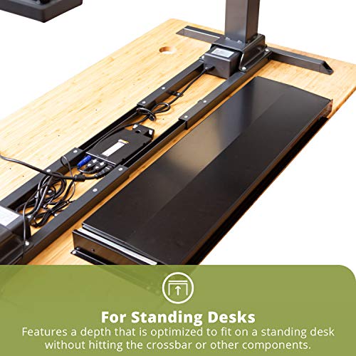 Uprite Ergo Under Desk Long Fit Pen & Pencil Drawer & Slim Organizer for Height Adjustable Desks (Black, 33 x 9.5)