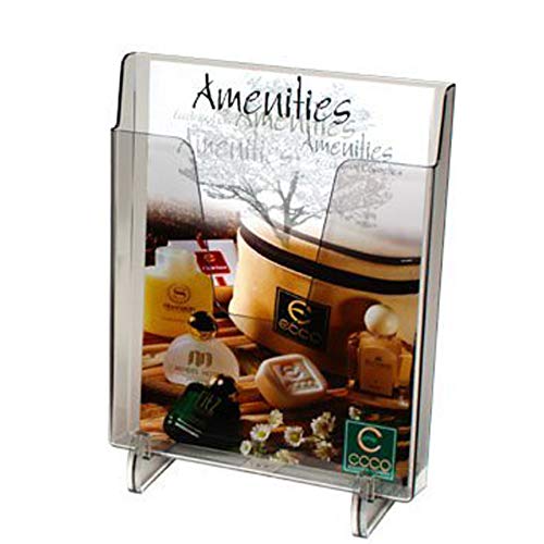 Acrimet Pocket File Holder Vertical Design Brochure Display (for Wall Mount or Countertop Use) (Removable Supports Included) (Letter Size) (Smoke Color)