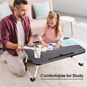 Foldable Bed Table for Laptop,Laptop Desk Table Stand,Laptop Bed Tray Table with Storage Drawer-Cup Holder, Notebook Stand Lap Desk for Writing Reading Eating, Portable Laptop Table for Bed Sofa Floor