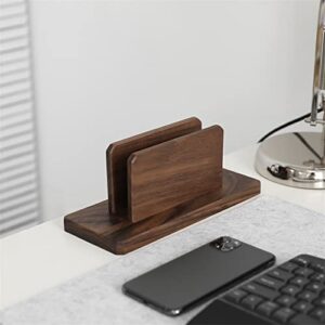 Bright Stone Vertical Laptop Stand,Walnut Wood Vertical Laptop Holder and MacBook Stand,Desk Setup,Desktop Organizer,Suitable for MacBook,Laptop,Books,Phone