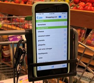 cart phone caddy – smartphone holder for shopping cart – safely secures cell phone while you shop