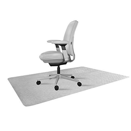 DeskU Office Desk Chair Mat - for Hard Floors, Clear Swirl Spiral Pattern, 46 Inches x 60 Inches, Made in The USA