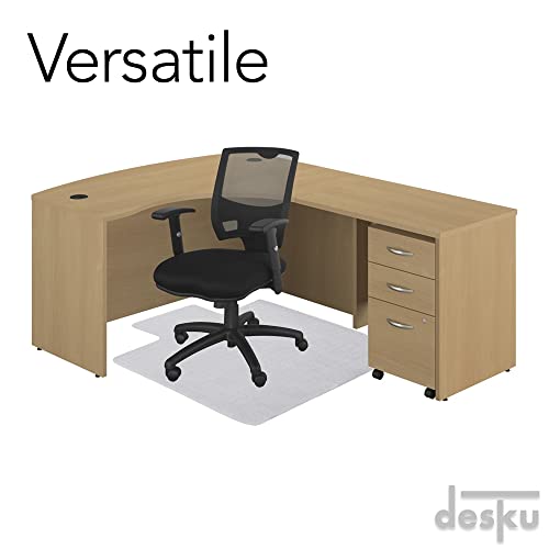 DeskU Office Desk Chair Mat - for Hard Floors, Clear Swirl Spiral Pattern, 46 Inches x 60 Inches, Made in The USA