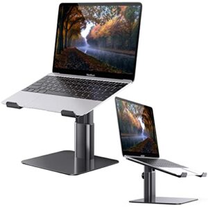 shmyby laptop stand, ergonomic aluminum laptop stand for desk, adjustable laptop riser compatible with macbook, air, pro, dell xps, hp, xiaomi, samsung, and other 10-17 inches laptops