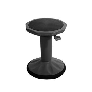 pearington sitfree height adjustable wobble stool, active flexible seating chair for kids and adults – school and office, black