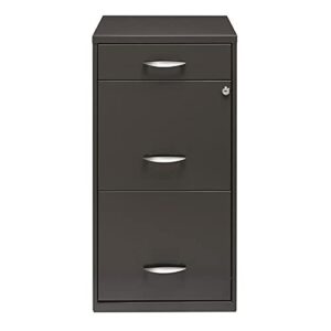 hirsh industries space solutions 18 inch 3 drawer metal file cabinet with pencil drawer charcoal