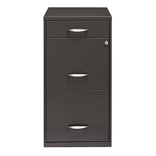 Hirsh Industries Space Solutions 18 inch 3 Drawer Metal File Cabinet with Pencil Drawer Charcoal