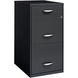 Hirsh Industries Space Solutions 18 inch 3 Drawer Metal File Cabinet with Pencil Drawer Charcoal