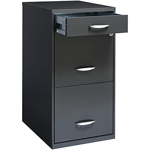 Hirsh Industries Space Solutions 18 inch 3 Drawer Metal File Cabinet with Pencil Drawer Charcoal