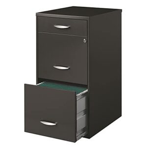 Hirsh Industries Space Solutions 18 inch 3 Drawer Metal File Cabinet with Pencil Drawer Charcoal