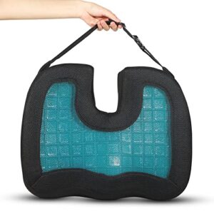 gel enhanced seat cushion – memory foam chair pillow with cooling gel for sciatica coccyx back & tailbone pain relief – office chair car seat cushion