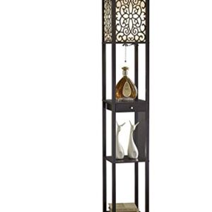 Artiva USA A808101EX Etagere Shelf Floor lamp with Drawer, 63", Expresso