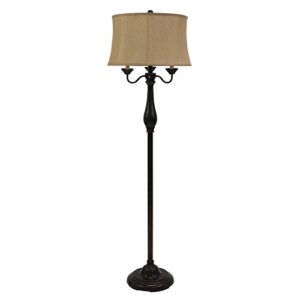 decor therapy pl3869 abigail 6-way candle-style floor lamp, 11x18x63, dark oil rubbed bronze