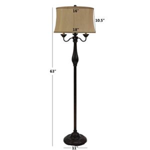 Decor Therapy PL3869 Abigail 6-Way Candle-Style Floor Lamp, 11x18x63, Dark Oil Rubbed Bronze