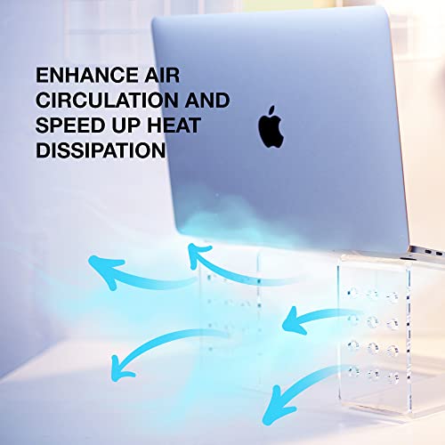 RAINCE Acrylic Laptop Stand: Premium Clear Laptop Stand for Desk. Stable & Ergonomic Design with Anti-Slip & Scratch Protection. Compatible with 10 to 16 inch Laptops