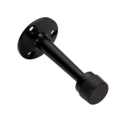 Alzassbg 10 Pack Black Door Stopper, Wall Mount Door Holder Heavy Duty Solid Door Stopper with Rubber Bumper AL9021MB