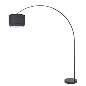 major-q modern 81″ arc tall living room-stand up arching drum shade large floor lamp for dinning/ bedrooms-corner lamp for office lighting black