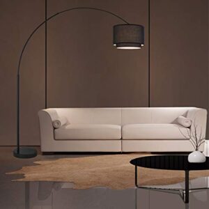 Major-Q Modern 81" Arc Tall Living Room-Stand Up Arching Drum Shade Large Floor Lamp for Dinning/ Bedrooms-Corner Lamp for Office Lighting Black