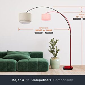 Major-Q Modern 81" Arc Tall Living Room-Stand Up Arching Drum Shade Large Floor Lamp for Dinning/ Bedrooms-Corner Lamp for Office Lighting Black