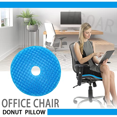 Donut Pillow Hemorrhoid Tailbone Cushion – Seat Cushion Pain Relief for Coccyx, Prostate, Sciatica, Pelvic Floor, Pressure Sores, Pregnancy, Perineal Surgery, 15.7 x 15.7 Inches