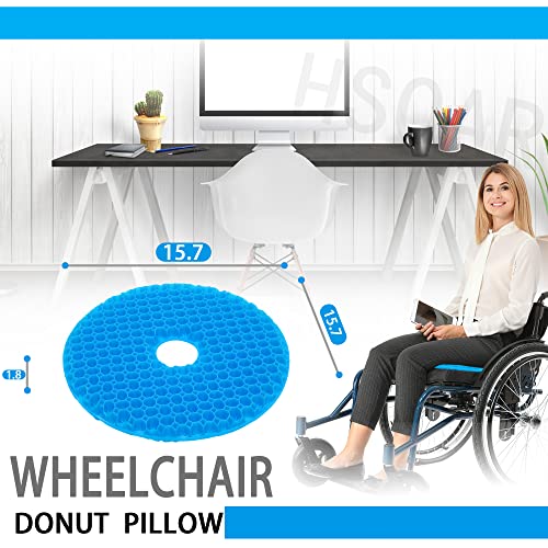 Donut Pillow Hemorrhoid Tailbone Cushion – Seat Cushion Pain Relief for Coccyx, Prostate, Sciatica, Pelvic Floor, Pressure Sores, Pregnancy, Perineal Surgery, 15.7 x 15.7 Inches