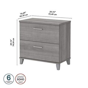 Bush Furniture Somerset 2 Drawer Lateral File Cabinet in Platinum Gray