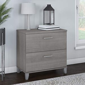 Bush Furniture Somerset 2 Drawer Lateral File Cabinet in Platinum Gray