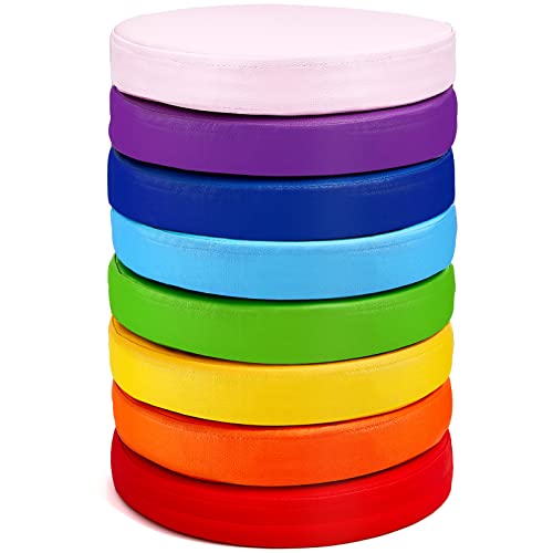 Marsui 8 Pcs 16 Inch Round Floor Cushions Flexible Seating Cushions 3.2 Inch Thicked Soft Foam Circle Seats Round Floor Seating Assorted Colored Floor Cushion for Kids, Adults, School, Office, Home