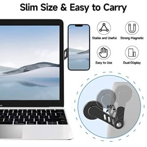 EDC Magnetic Phone Holder, Laptop or Desktop Monitor Side Mount Phone Mount, Foldable Slim Portable Laptop Mount for 14/14 Plus/14 Pro/14 Pro Max and 13/12 Series MagSafe Case & All Phones, Black